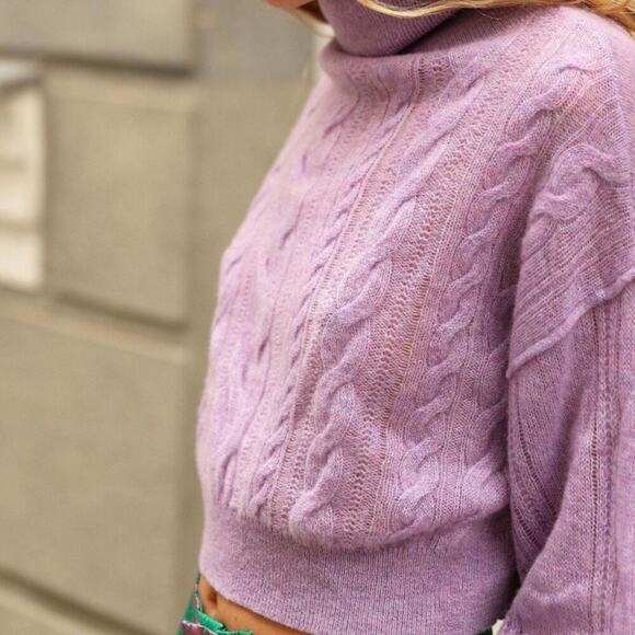 Free People Riviera Cashmere Turtleneck Cropped Oversized Sweater, size xs - Picture 3 of 13